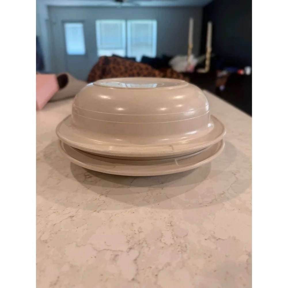 Vintage Tupperware Ultra 21 Casserole Dish Set 1 Qt 1L Almond Beige 1722-1 Lid
